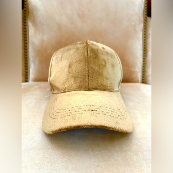 Velvet Baseball Cap in Camel with Adjustable Strap- New! - Picture 6 of 12